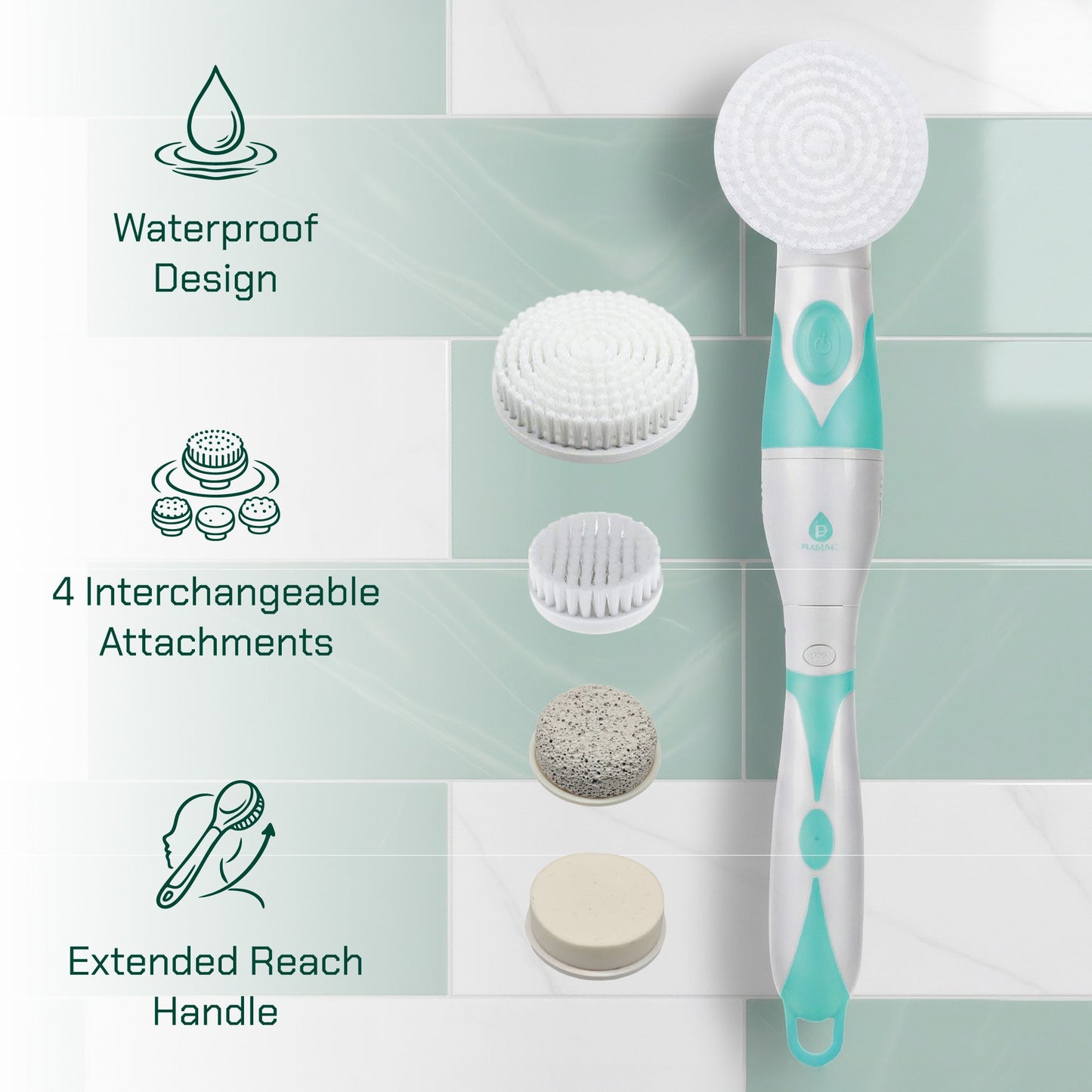 Advanced Facial & Body Cleansing Brush With Extended Handle