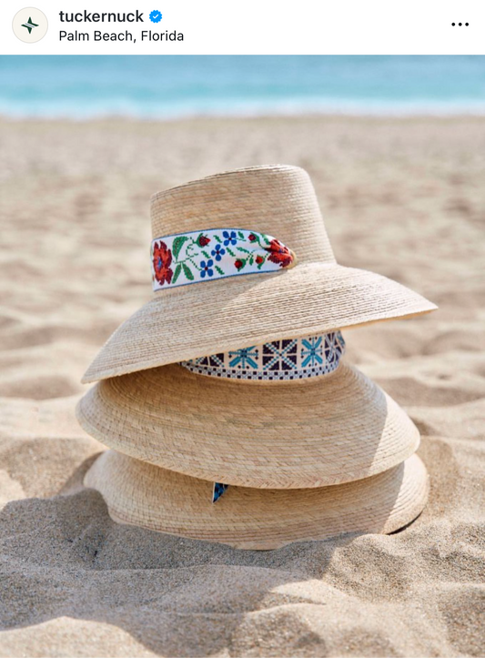 Vintage Embroidered Blue & White Cross-Stitch Ribbon - Short