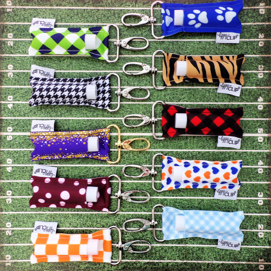 Black and White Houndstooth LippyClip® Lip Balm Holder