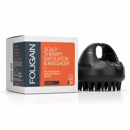 FOLIGAIN® Scalp Therapy Exfoliator & Massager in Black