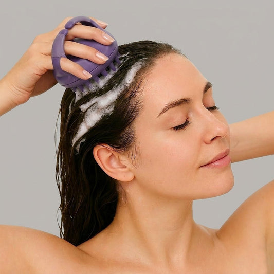 FOLIGAIN® Scalp Therapy Exfoliator & Massager in Purple