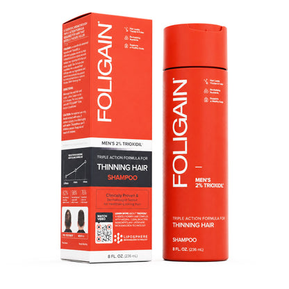 FOLIGAIN® Triple Action Shampoo For Thinning Hair For Men with 2% TRIOXIDIL®