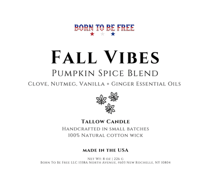 Fall Vibes- Pumpkin Spice Blend Tallow Candle