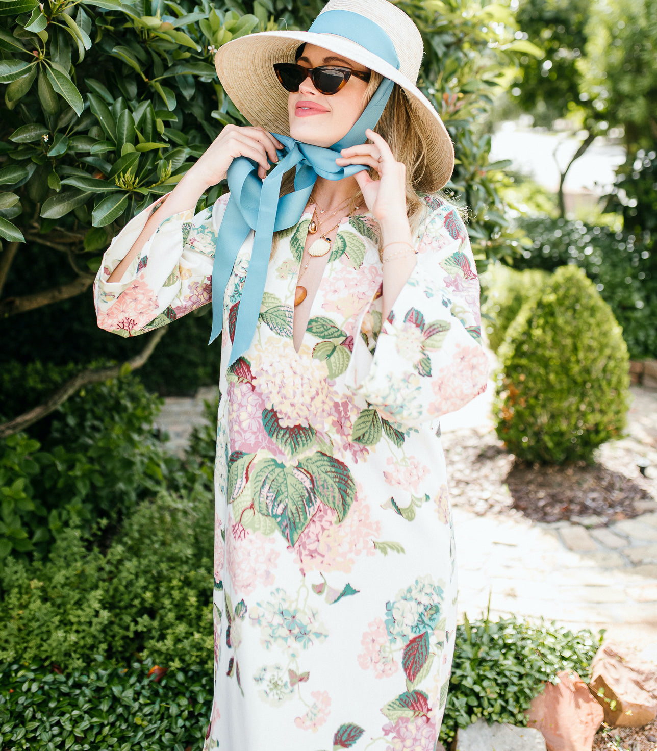 Wildflower Sun Hat - Turquoise Paracord Lanyard with Amethyst Toggle