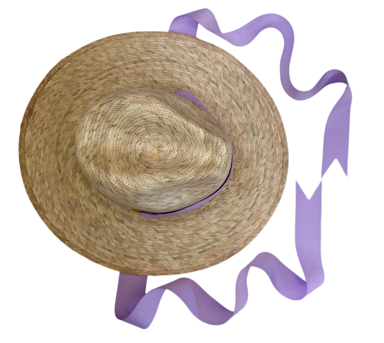 Zinnia Sun Hat for Little Girls (Age 4-10) - Long Lilac Grosgrain Ribbon