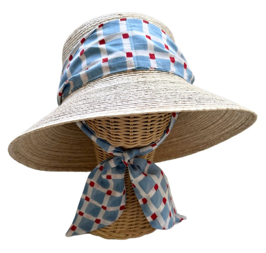 Check Block Print Hat Scarf