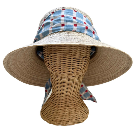 Clematis Bucket Hat - Check Block Print Hat Scarf
