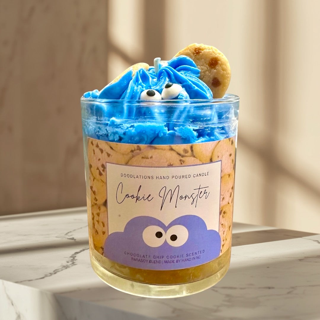 Vela de galleta con chispas de chocolate del Monstruo de las Galletas