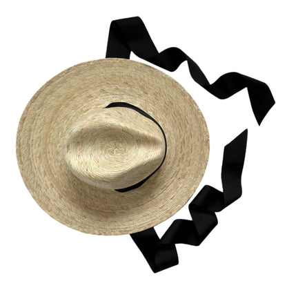 Zinnia Sun Hat - Long Black Grosgrain Ribbon