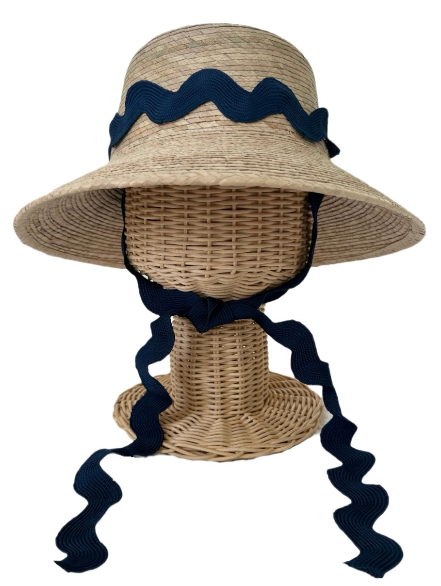 Palmetto Girl’s Hat - Navy Ric-Rac Ribbon