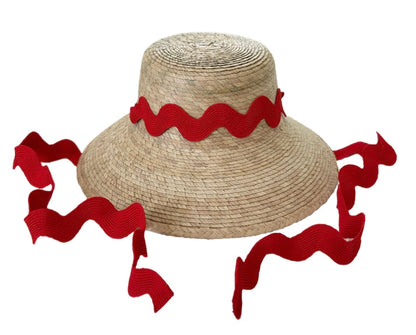 Palmetto Girl’s Hat - Red Ric-Rac Ribbon