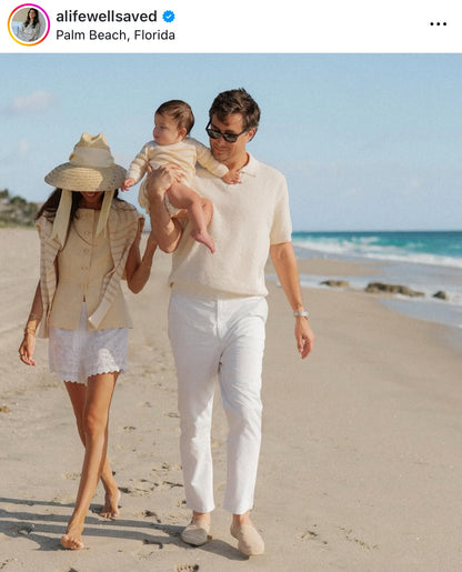 Begonia Sun Hat - Long White Grosgrain Ribbon