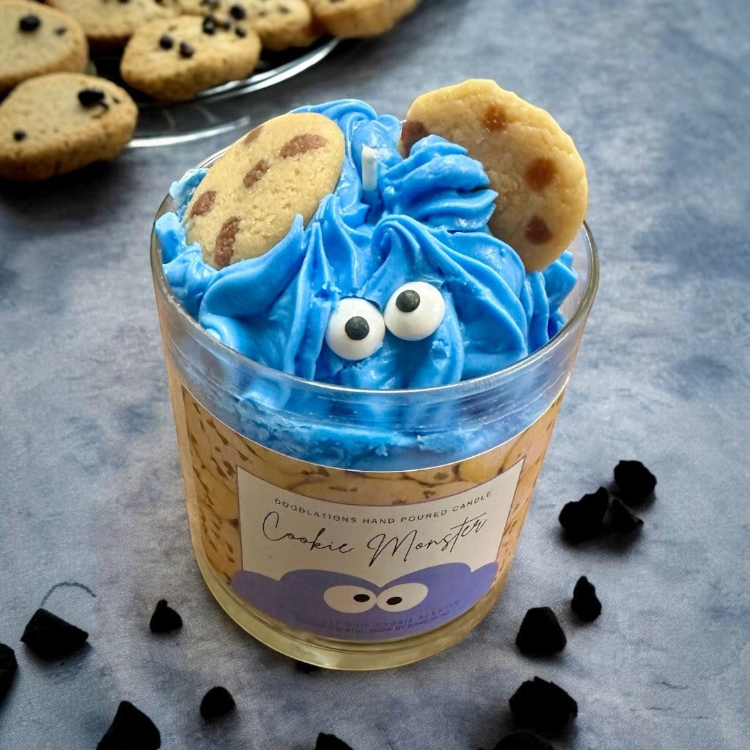Vela de galleta con chispas de chocolate del Monstruo de las Galletas