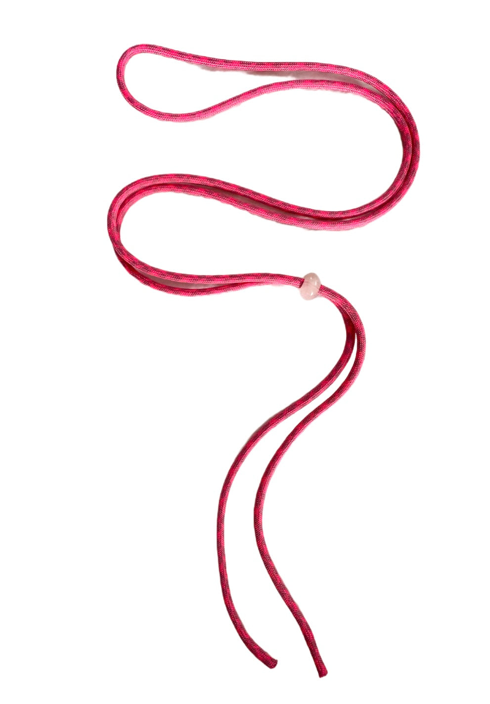 Thin Pink & Purple Cord Lanyard with Rose Quartz Bead Toggle