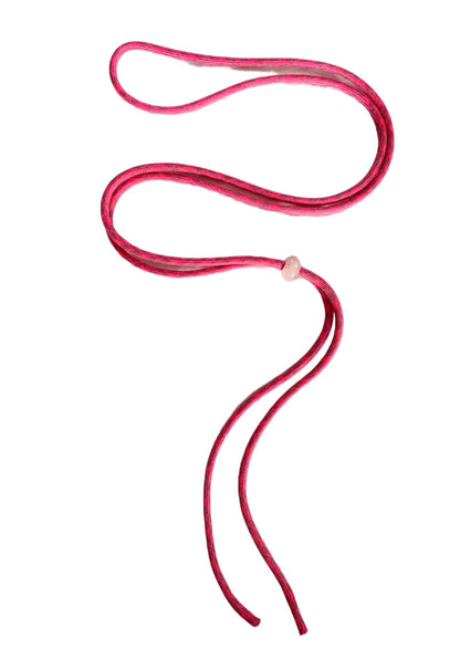 Thin Pink & Purple Cord Lanyard with Rose Quartz Bead Toggle