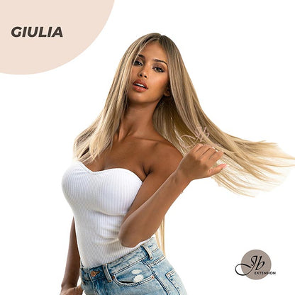 JBEXTENSION 26 Inches Straight Balayage Blonde With Dark Root Pre-Cut Frontlace Glueless Wig GIULIA (JULIA) FREE PARTING