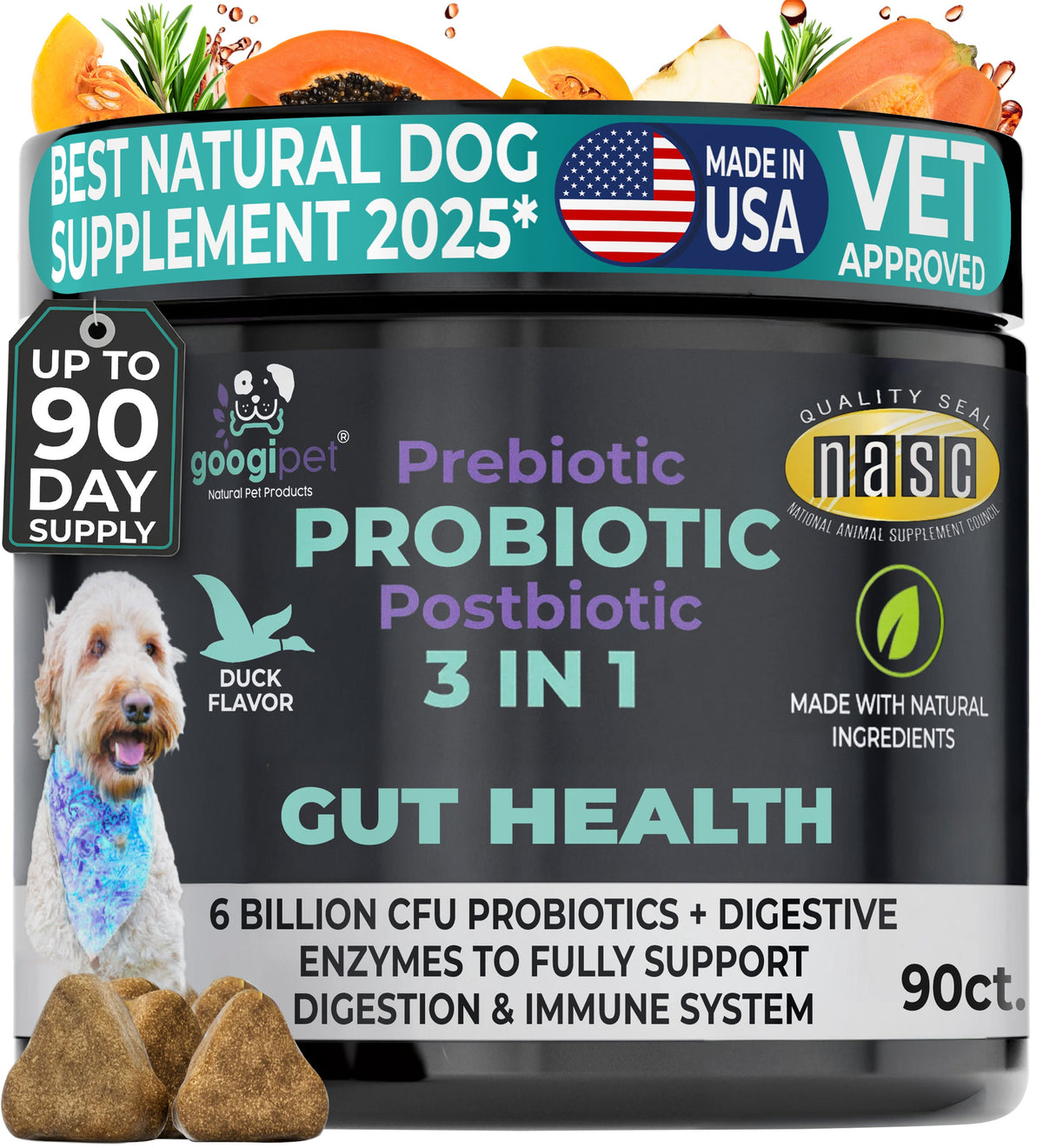 Masticables probióticos 3 en 1 para perros