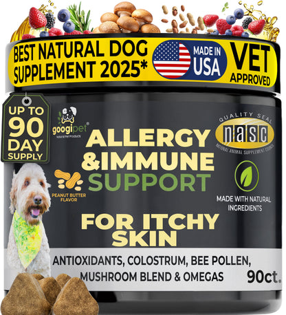 Friandises à Mâcher pour Chiens (Goût Beurre de Cacahuète) – Soutien Allergies & Immunité