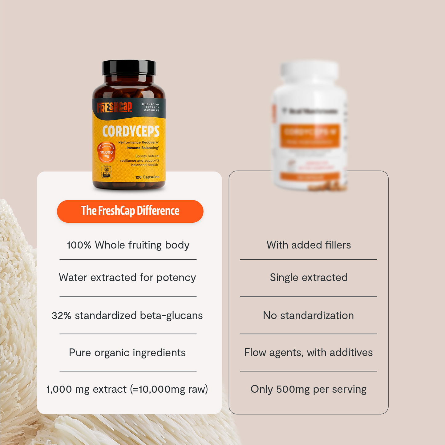 Capsules d'extrait de champignon Cordyceps