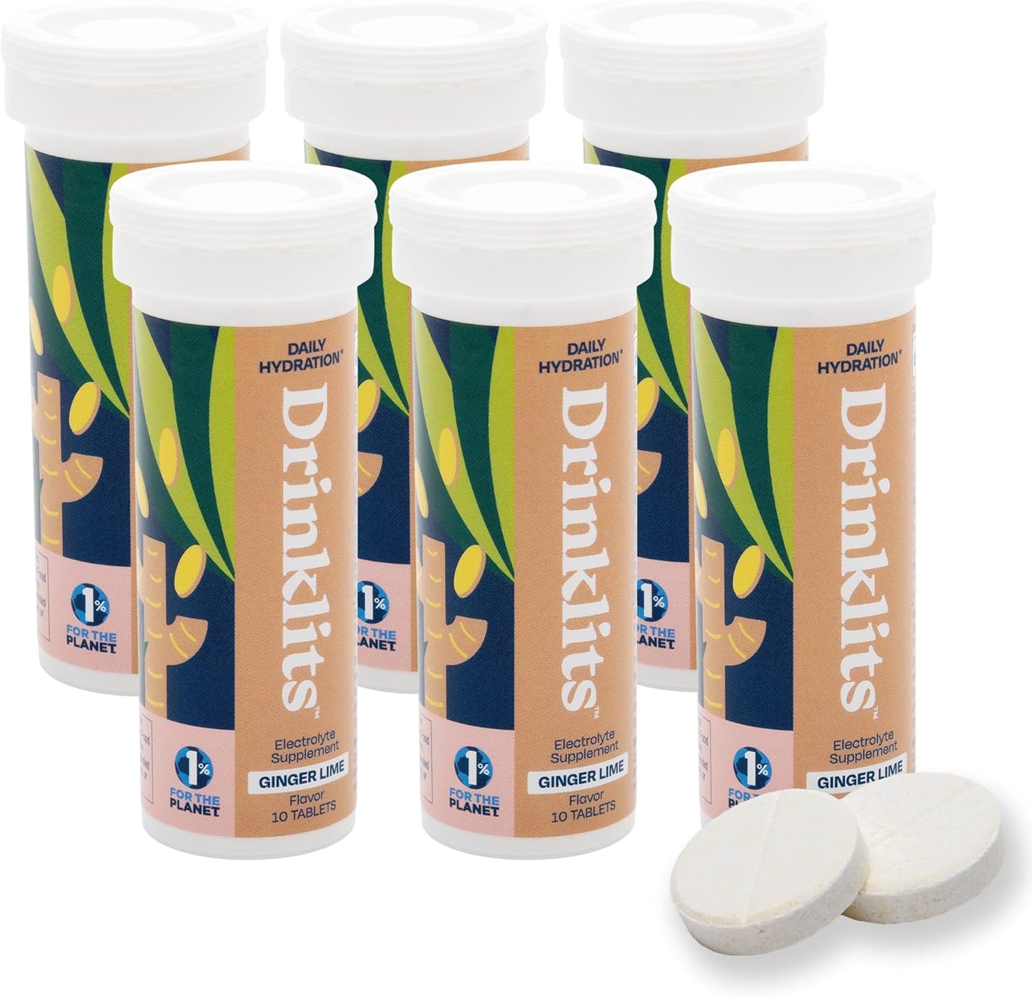 Ginger-Lime Best Electrolyte Sports Drink Tablets - 6 Tubes | 60 Servings