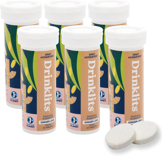 Ginger-Lime Best Electrolyte Sports Drink Tablets - 6 Tubes | 60 Servings