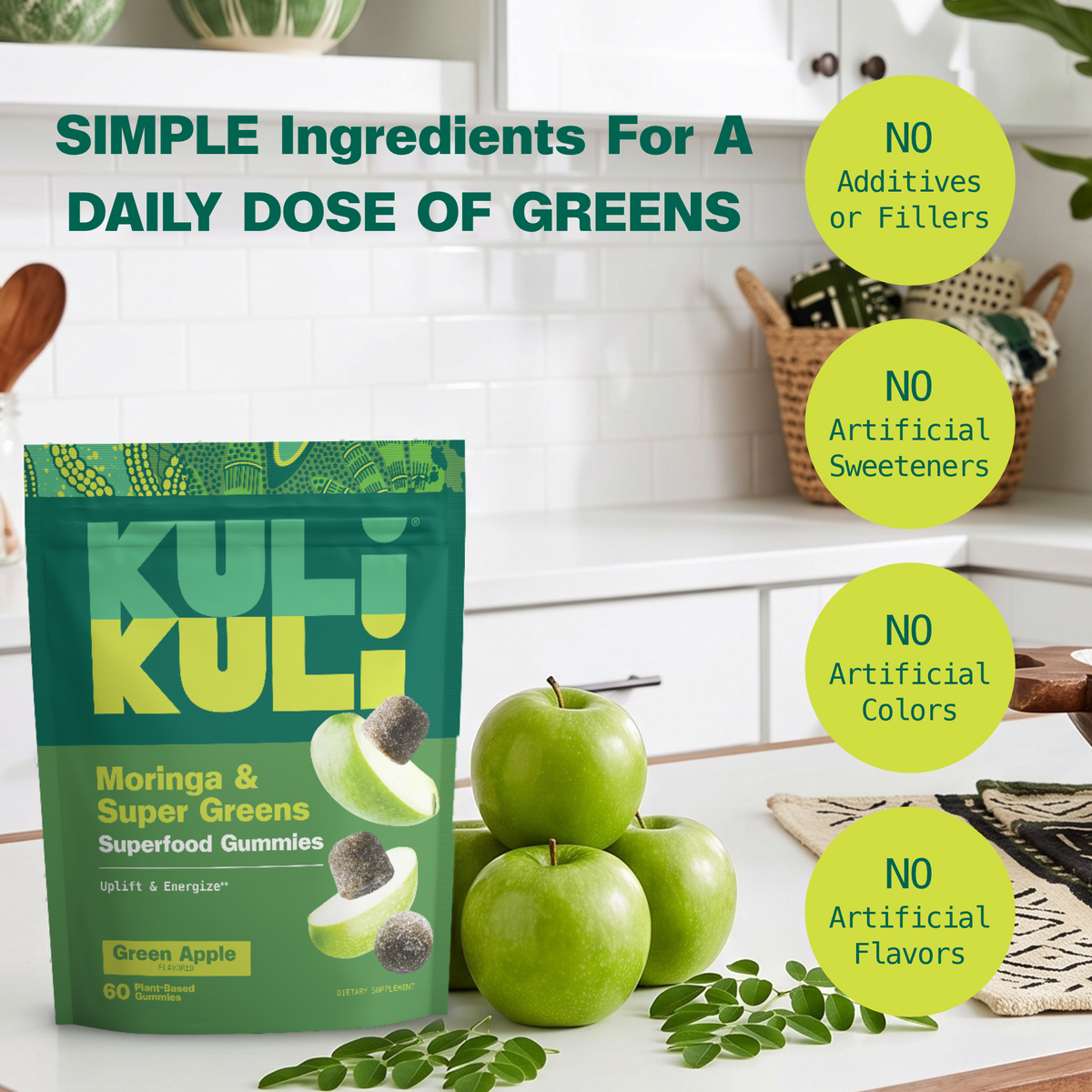 Super Greens & Moringa Gummies for Energy