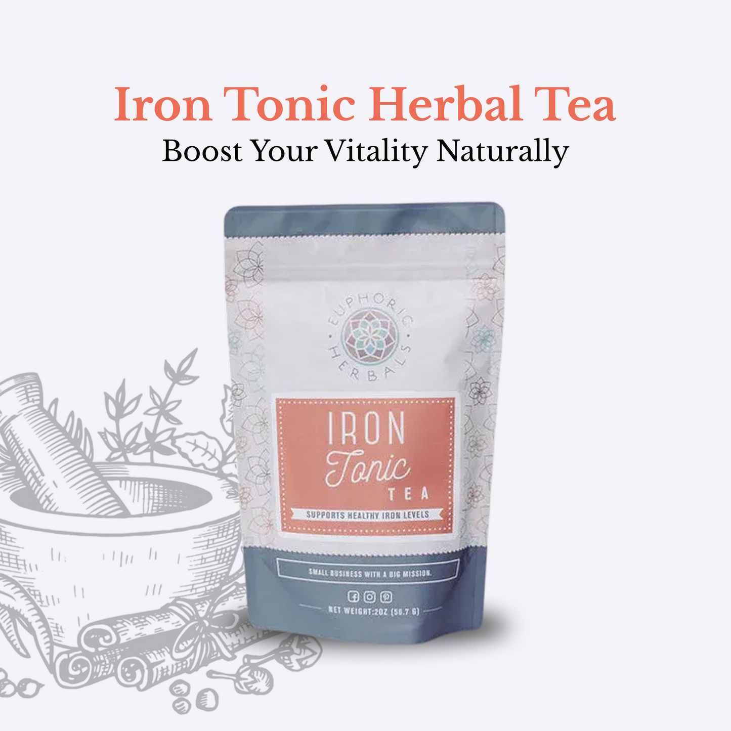 Té de hierbas tónico de hierro 