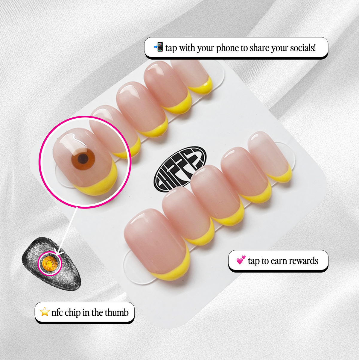 When Life Gives You Lemons 🍋 NFC Nails That Share Your Socials