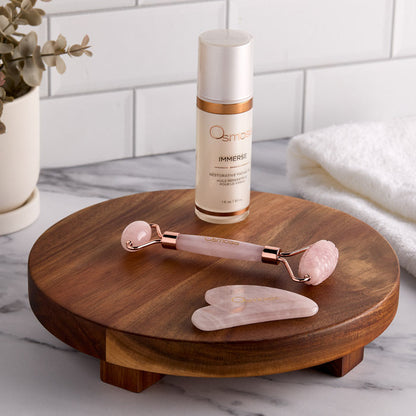 Rose Quartz Facial Roller & Gua Sha Set