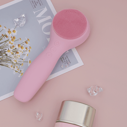 IUV Sonic LED Red/Blue Silicone Thermo Cleansing Brush with Microcurrent