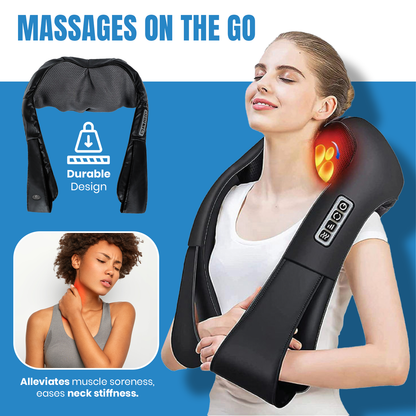 Masajeador de espalda y cuello con calefacción Shiatsu 3D Pursonic