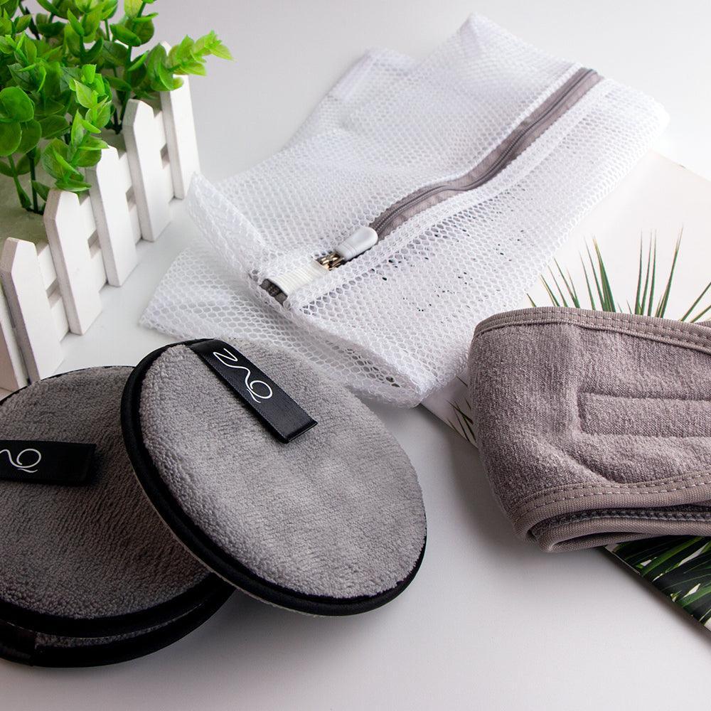 ZAQ Reusable Makeup Remover Pads 4pack with Spa facial Headband