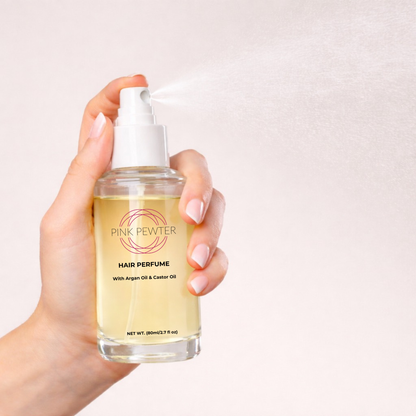 Hair Perfume Spray with Argan & Castor Oil – Long-Lasting Fragrance for Fresh, Shiny Hair – Lightweight, Non-Greasy Hair Mist – 3.4 fl oz (Honeysuckle)