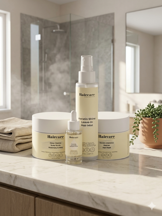 Keratin Haircare Bundle — shampoo, conditioner & rescue mask, triple keratin formula — Daily Health & Beauty
