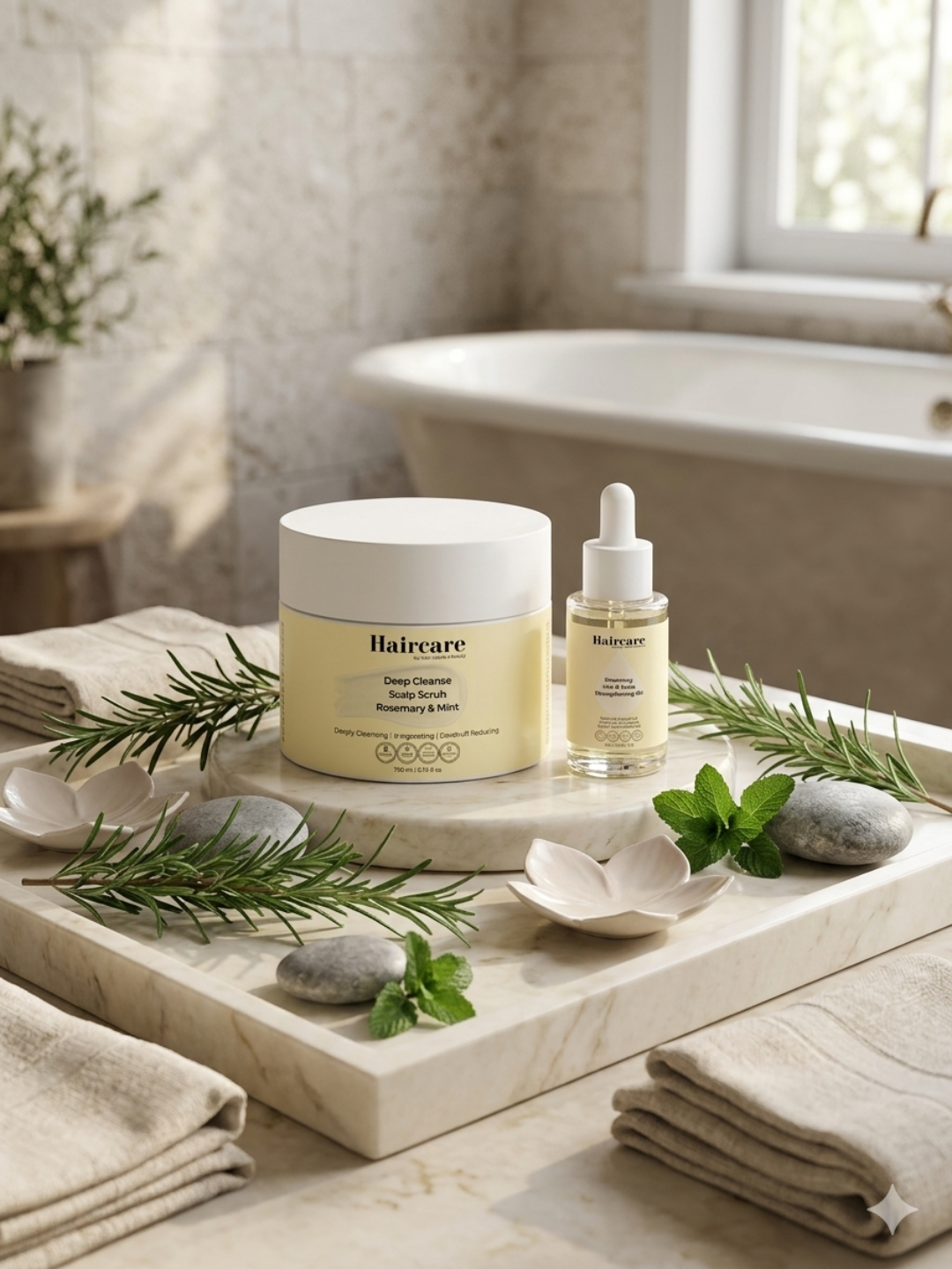 Rosemary Scalp Nourishment Bundle products — deep exfoliation & nourishment pre-wash routine