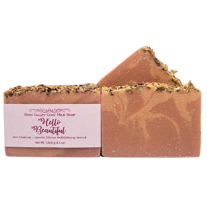 Jabón natural de leche de cabra | Exfoliante | Limpieza matutina Hello Beautiful