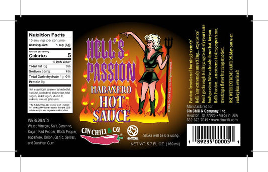 Hell's Passion Habanero Hot Sauce