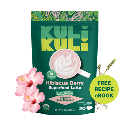 Hibiscus Berry Latte for Gut Health