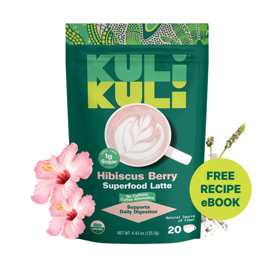 Hibiscus Berry Latte for Gut Health