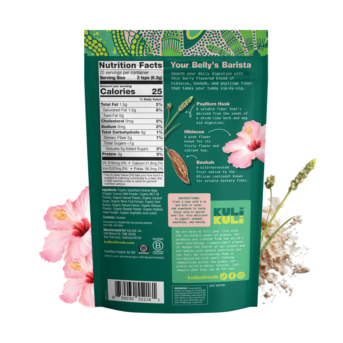 Hibiscus Berry Latte for Gut Health