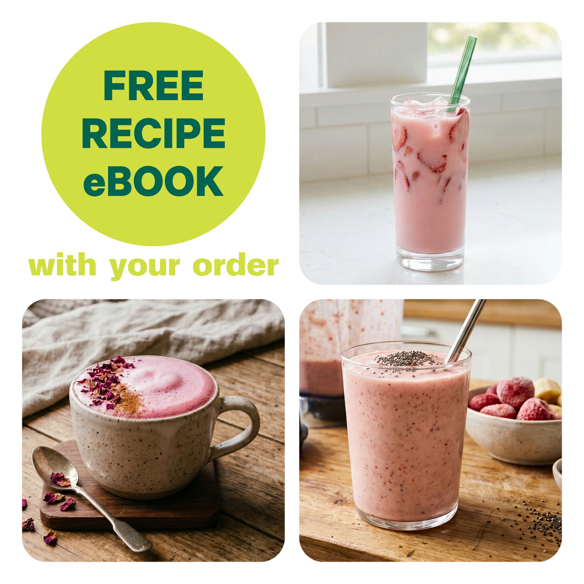 Hibiscus Berry Latte for Gut Health