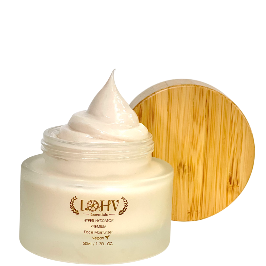 PREMIUM 100% VEGAN HYPER HYDRATOR Face Moisturizer With SPF 30 + Hyaluronic Acid + Lactic acid + Vitamin C + Kombucha