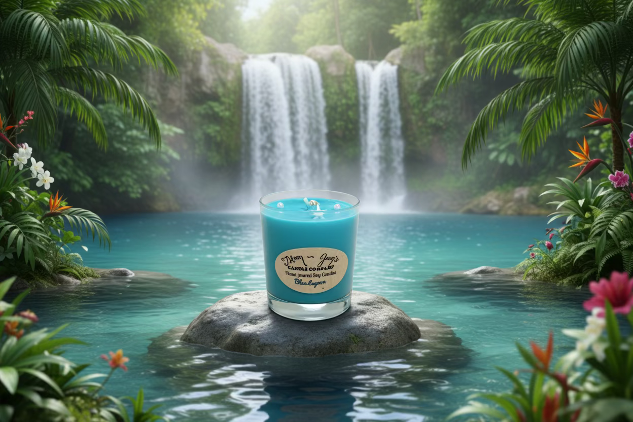 Bougie de soja Blue Lagoon – Parfum frais et aquatique | Mam Jam’s