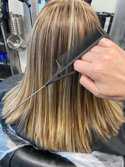 "Never Let Go" Carbon Fibre Styling and Highlighting Comb (Black 10.25") #2