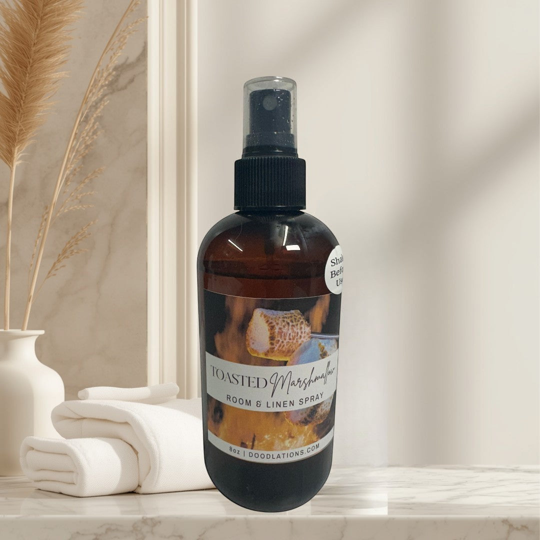 Aerosol para habitación y ropa de cama con malvavisco tostado