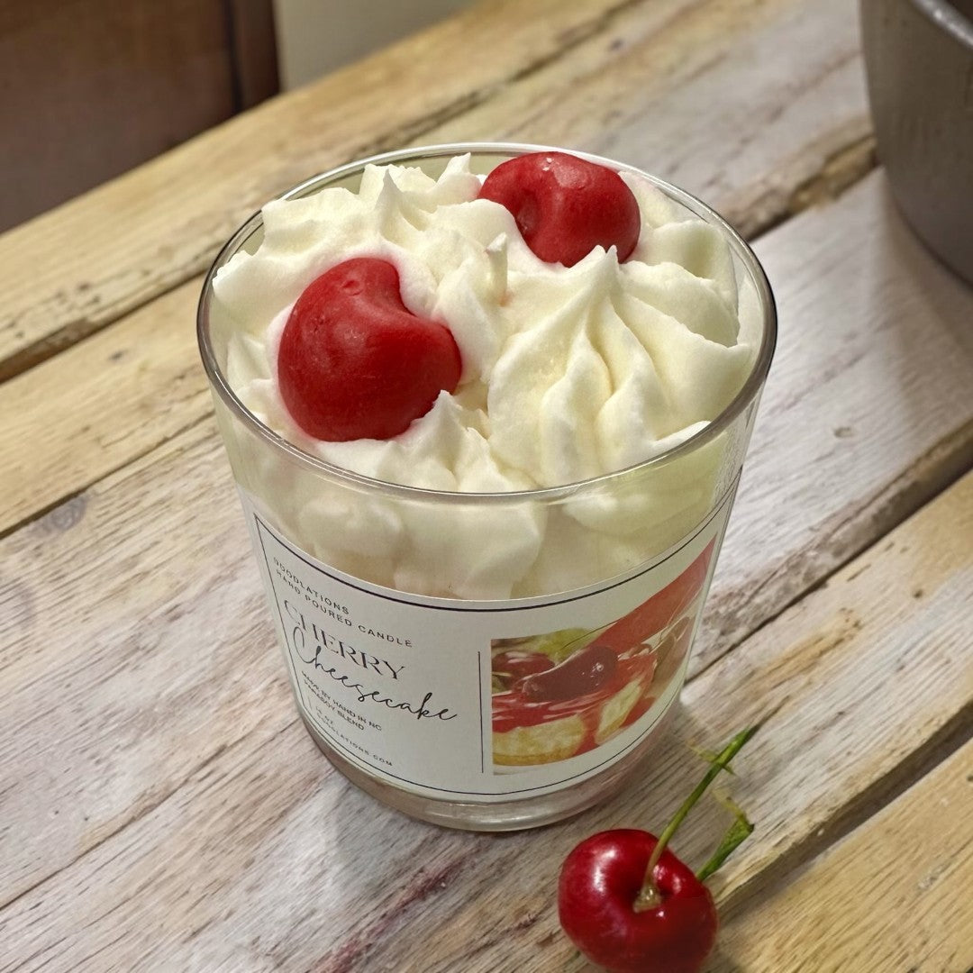 Doodlations Boutique Candle | Cherry Cheesecake
