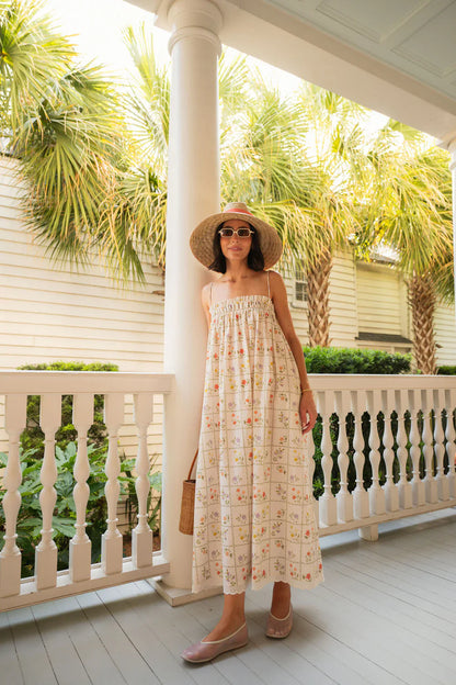 Begonia Sun Hat - Long Ivory Grosgrain Ribbon