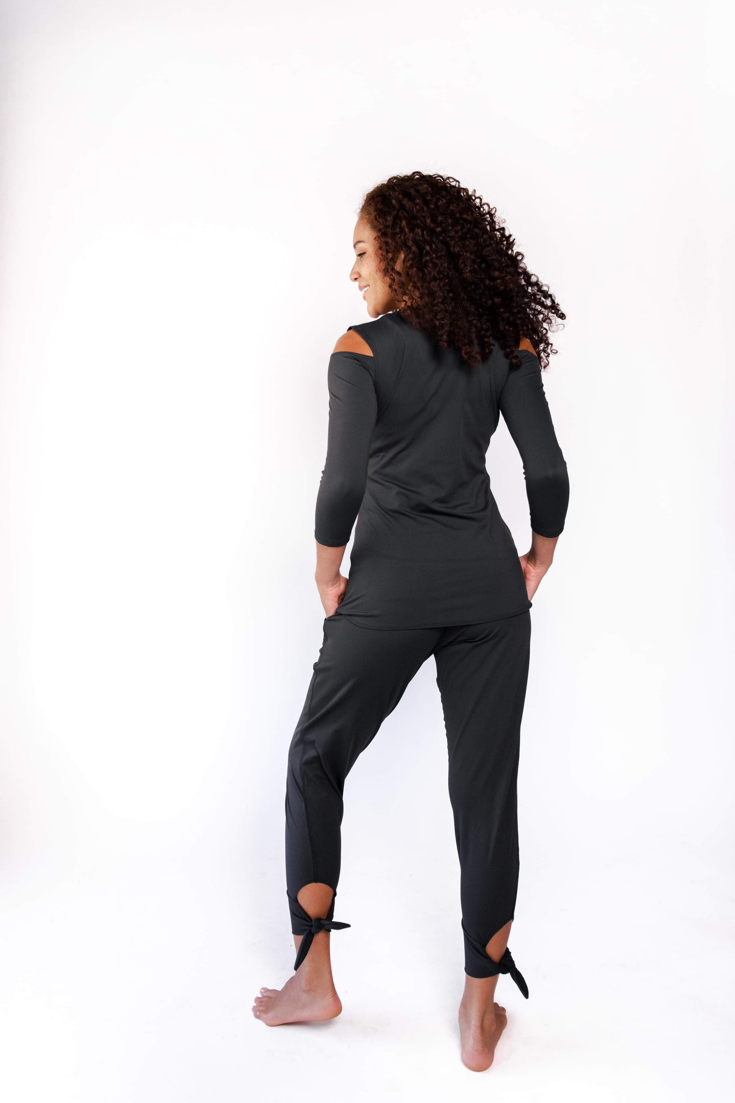 Open Shoulder Top - Jet Black