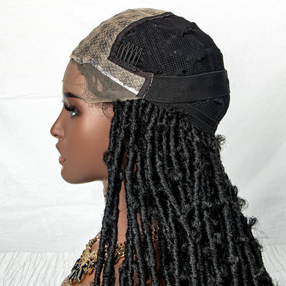 JBEXTENSION 35 Inches Full Double Lace Front Knotless Braided Wigs for Women Locs Braid Wig With Baby Hair Synthetic Lace Frontal Braid Wigs ABEBA
