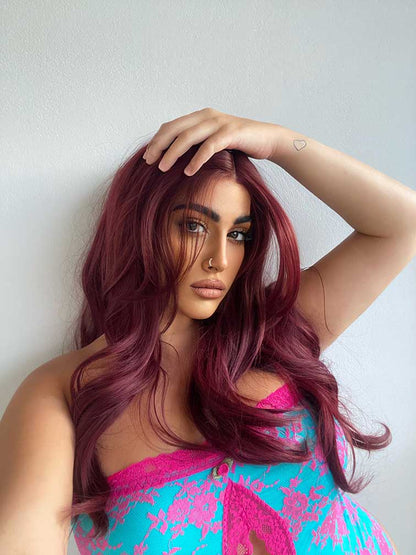 Get the Influencer Look: Pre-Cut Frontlace Glueless Wig EMMIE RED